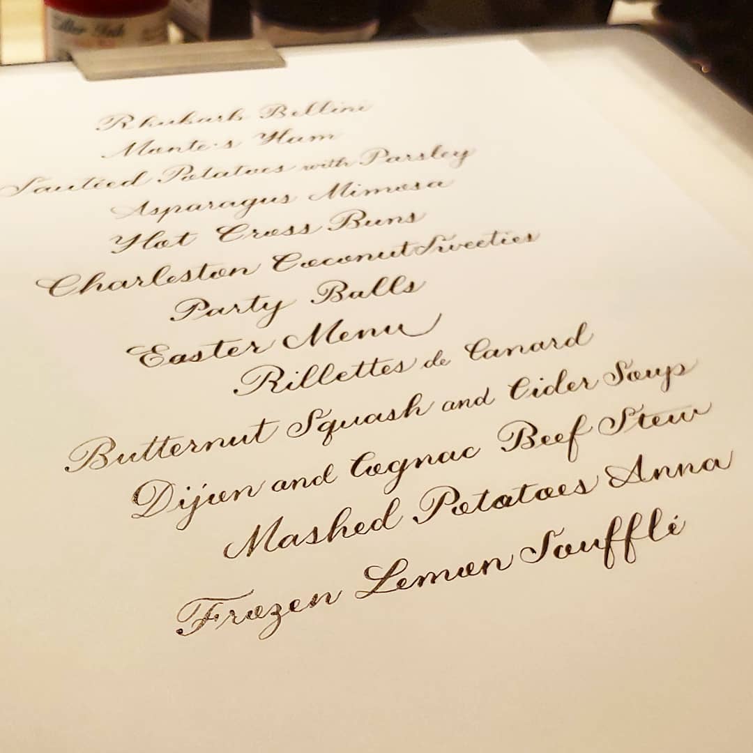 Calligraphy menu